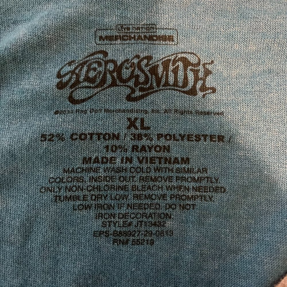 AEROSMITH GRAPHIC JERSEY BLUE WITH GRAY SLEEVES NWT SIZE XL - Picture 5 of 5